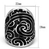 Slickblue Women's Stainless Steel Ring, Spiral Detail with Jet Epoxy, Polished No Plating, Sizes 5-10 - 2 of 4