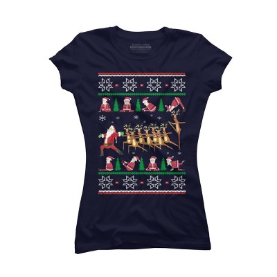 Junior's Design By Humans Yoga Christmas By sophialada T-Shirt