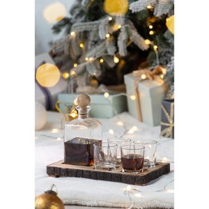 DOMETOUR Set of 6 Bar Set with Mango Wood Stand Great for Weddings, Anniversaries, Holiday Dinners - 1 of 4