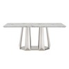 GDFStudio Lilou Modern Faux Marble Rectangle Dining Table with Mirrored Finish Base - 4 of 4