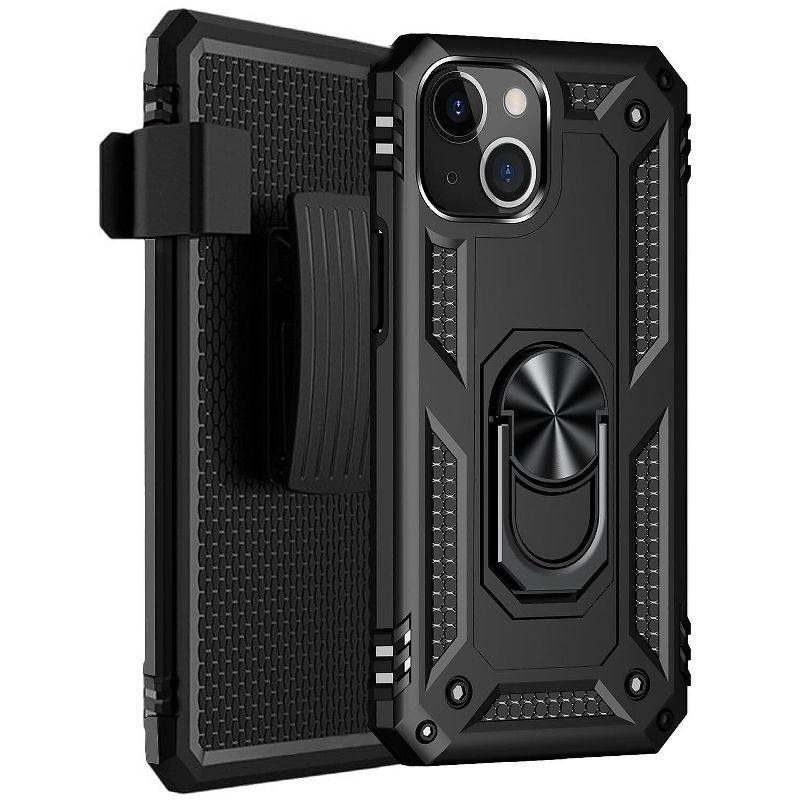SaharaCase Kickstand with Belt Clip Case for Apple iPhone 13 Mini Black (CP00117), 2 of 9