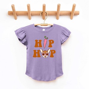 The Juniper Shop Hip Hop Bunny With Glasses Toddler Flutter Sleeve Tee - 1 of 2