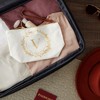Gold Initial Personalized Makeup Bag for Women, Monogrammed Canvas Cosmetic Pouch (White, 10 x 3 x 6 In) - 2 of 4