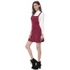INSPIRE CHIC Women's Corduroy Button Front A-Line Bib Overall Pinafore Skirts - 4 of 4