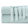 Chanasya Mini Geometric Maze Acrylic Throw Blanket With Tassels - 4 of 4