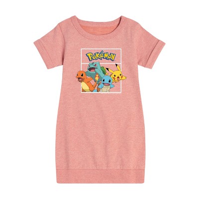 Girls' - Pokémon - Team Pokémon Graphic Short Sleeve Fleece Dress