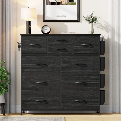 Gikpal 10 Drawers Dresser for Bedroom, Storage Drawer, Cupboards & Cabinets, Side Pockets & Hooks, Sturdy Metal Frame, Kitchen, Dinning Room