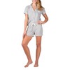 Blis Women's Notched Collar Short Sleeve Short Pajama Set - 2 of 4