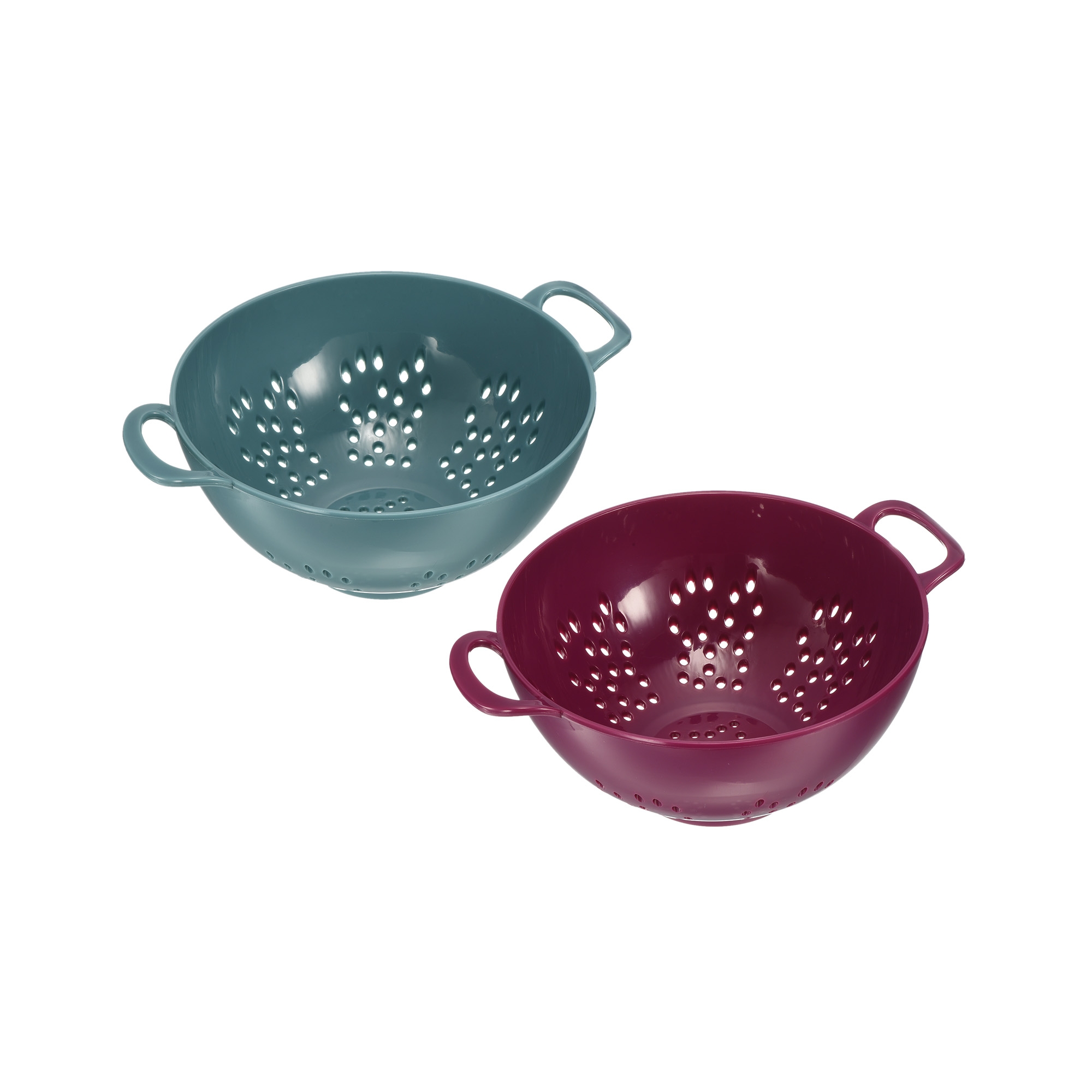Unique Bargains Kitchen Plastic Rice Washing Drainer Basket Colander with Double Handles Light Blue, Purple