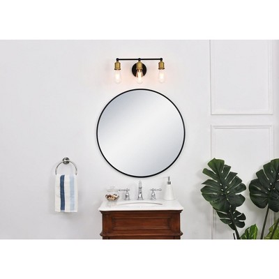 Serif Contemporary Brass and Black 3-Light Wall Sconce