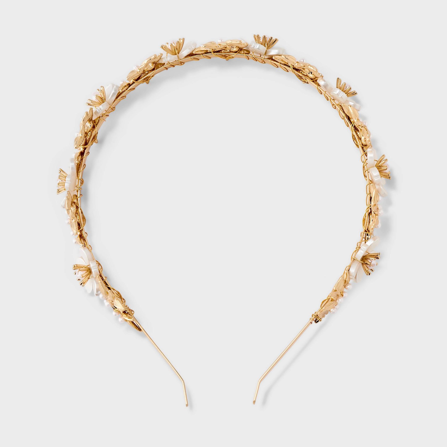 Metal Flower Cluster Headband - A New Day™ Gold