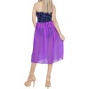 LA LEELA Women's House Daily Routine Evening Wear Boho Halter Smocked Mini Swing Dress Tube Top Dresses for Women One Size Multicolored, Solid - 4 of 4