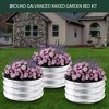 EcoSummer 3-Pack Galvanized Raised Garden Beds 2x2x1Ft, Round Metal Planter Boxes with Open Bottom, Rust-Resistant Outdoor Planters - 2 of 4
