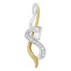 Haus of Brilliance Espira 10K Two-tone Gold 1/5 cttw Diamond Intertwined Swirl Pendant Necklace - 2 of 4
