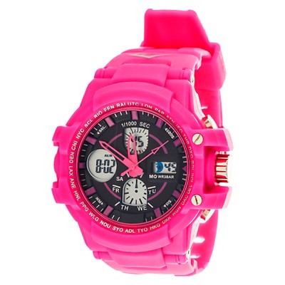 digital pink watch