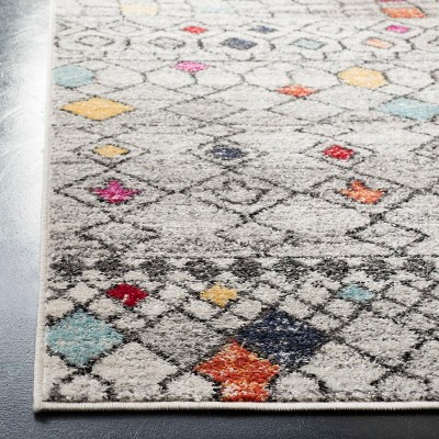 Hand-Knotted Gray Synthetic Rectangle Area Rug