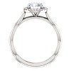 Pompeii3 1ct Diamond Halo Vintage Solitaire Round Cut Intertwined Band 14k White Gold - 2 of 4