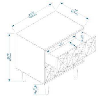 Elevated Geo-Textured White Nightstand with Gold Accents