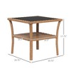 NicBex 19.8 Inch Square Coffee Table with Tempered Glass Tabletop and Rattan Shelf for Living Room,Bedroom - 3 of 4