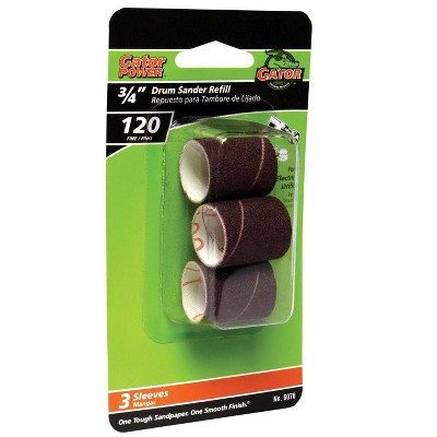 Gator 3/4 in. D X 3/4 in. L Aluminum Oxide Abrasive Sleeve Refill 120 Grit Fine 3 pc