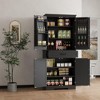 72'' High Kitchen Pantry Storage Cabinet, Freestanding Cupboard Storage Cabinet with Drawer, 2 Cabinets, 4 Door Shelves - 4 of 4