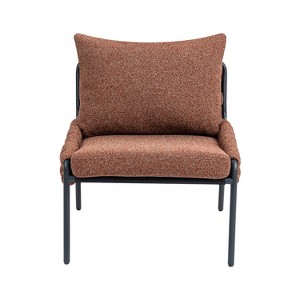 Ridstar Red Brown Modern Accent Lounge Chair with Braided Upholstery and Metal Frame for Living Room or Bedroom - 1 of 4