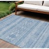 Sky Blue And Ivory Southwestern Washable Indoor Outdoor Area Rug - 2 of 4