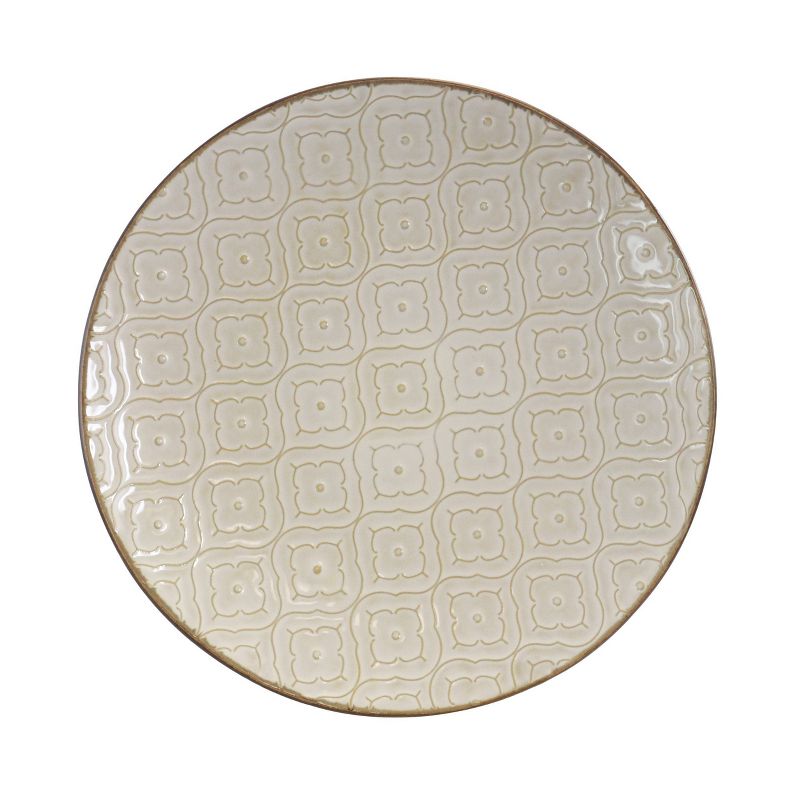 16pc Stoneware Grand Pattern Dinnerware Set White - Elama, 3 of 9