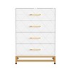 White Dresser for Bedroom, 4 Drawer Dresser with Golden Handles, Wooden Storage Cabinet for Living Room, Hallway, Nursery - 3 of 4