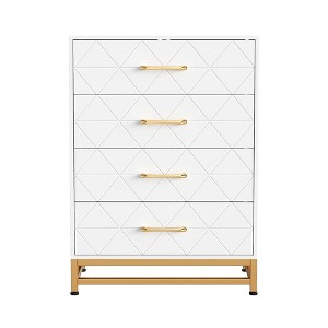 Wooden Dresser for Bedroom, Dressers & Chest of Drawers with 4 Drawer, Wood nightstand - 1 of 4