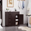 Dcolora Bathroom Free-Standing Floor Cabinet, Practical Storage Cabinet with 4 Drawers and 2 Doors - 4 of 4