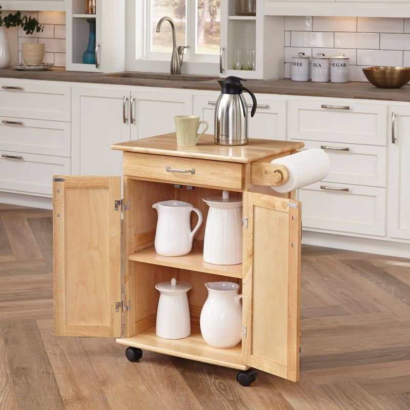 Small General Line Kitchen Cart with Natural Top Brown - Homestyles, 2 of 7