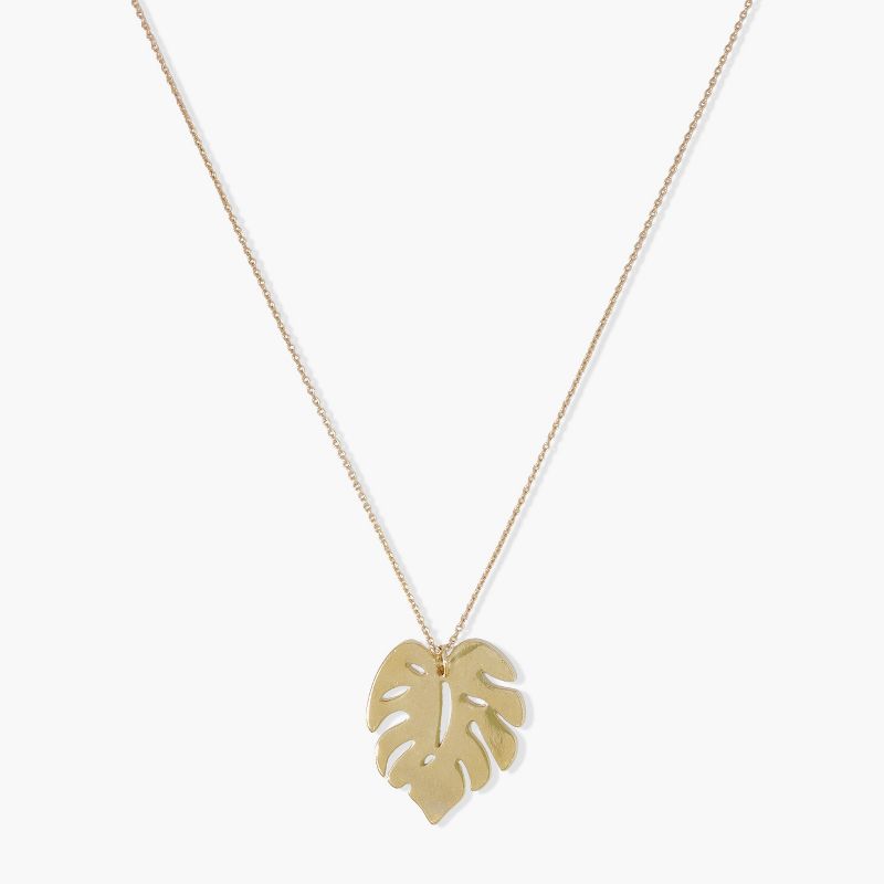 Sanctuary Project by sanctuaire Dainty Palm Leaf Pendant Necklace Gold, 2 of 4