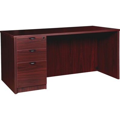  Lorell Left-pedestal Desk B/B/F 60"Wx30"Dx29"H Mahogany PD3060LSPMY 