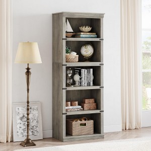 Whizmax 5 Tier Bookcase, Farmhouse Book Shelf with Storage Open Display Bookshelves for Home Office, Living Room, Bed Room - 1 of 3