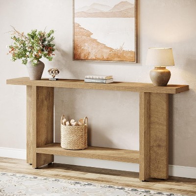 Tribesigns 2-Tier Narrow Long Sofa Table Behind Couch, Console Table
