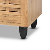 Winda Wood 2 Door Shoe Cabinet Oak Brown/Black - Baxton Studio: Contemporary Design, 3 Fixed Shelves - 4 of 4