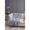 Sapphtopaz 2PCS 50"x60" Decorative Blanket with Pinstripes Four-Season Cozy Cotton Throw Blanket with Tassels for Bed,Blanket for Room - 2 of 4