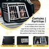 Double Doors Pet Car Transport Cage Aluminium Puppy Travel Crate Box Trapezoidal Kennel Dog Cat Carrier Cage - 4 of 4