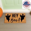 Evergreen 16 x 28 Inches Hey Boo! Door Mat | Non-Slip Rubber Backing | Dirt catching Natural Coir | Indoor and Outdoor Home Decor - 3 of 4