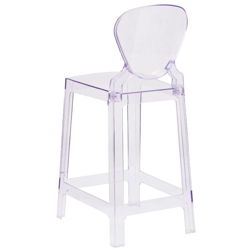 Flash Furniture Ghost Counter Stool with Tear Back in Transparent Crystal, 3 of 6