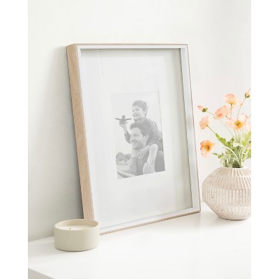 Classic White and Natural 16x20 Tabletop and Wall Photo Frame Set