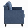 Royal Hampton Loveseat, Track Armrest, 58 Inch, Blue Fabric w Tufted Backrest - 4 of 4
