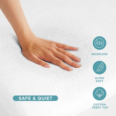Twin XL White Waterproof Cotton Terry Mattress Protector