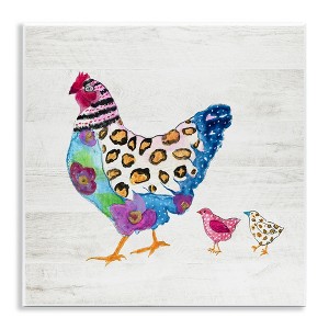 Stupell Industries Abstract Chicken Walk Whimsical Patterned Farm Animal Wall Plaque Art - 1 of 4