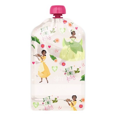 Disney Princesses 20 pack Kids Food Pouches - Simple Modern: Reusable; Refillable Off-White Storage Bags, 5oz Capacity
