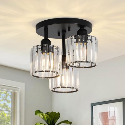 Semi Flush Mount Ceiling Light,3-Light Pendant Light,Chandelier With Clear Crystal Shades,Ceiling Lights Light Fixtures -The Pop Home