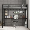 Coucheta Twin Loft Bed with Desk & Storage, Heavy Duty Metal Frame, Safety Guardrail & Ladder, Steel Slats, Space Saving for Kids & Adults - 3 of 4