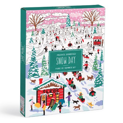 Michael Storrings Snow Day 11x14 Paint by Number Kit - by  Galison (Paperback)