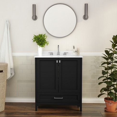 Flash Furniture Haven Bathroom Vanity With Sink, Storage Cabinet With ...